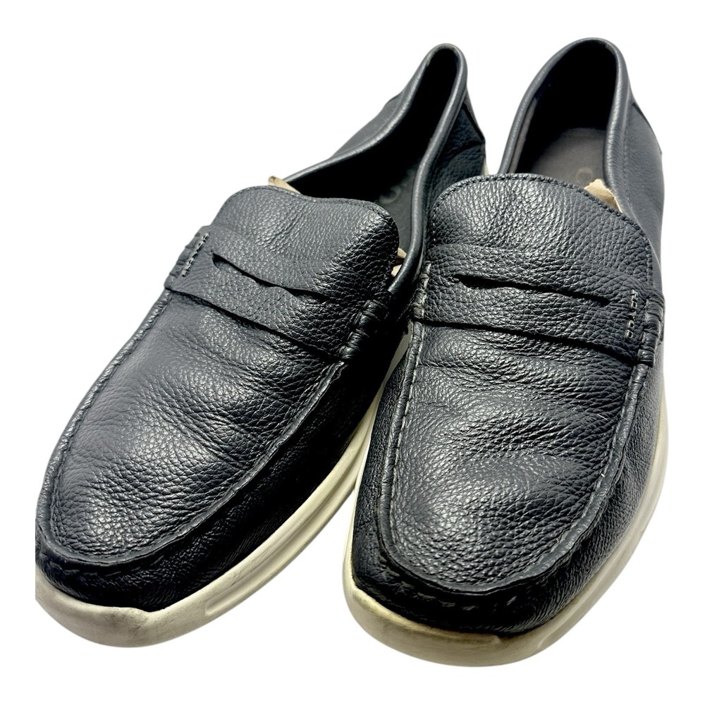 Coach Men Navy Blue Pebbled Leather Nantucket Penny Loafer Size‎ 11.5D - Picture 4 of 10
